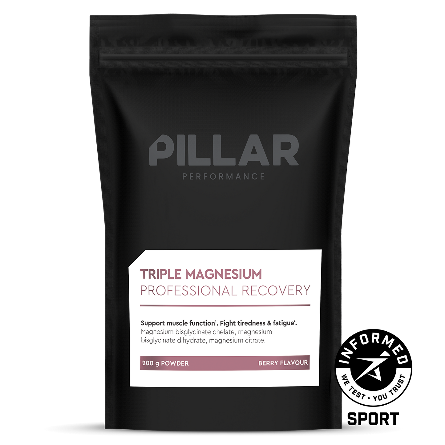 PILLAR PERFORMANCE Triple Magnesium Powder Berry (200g)