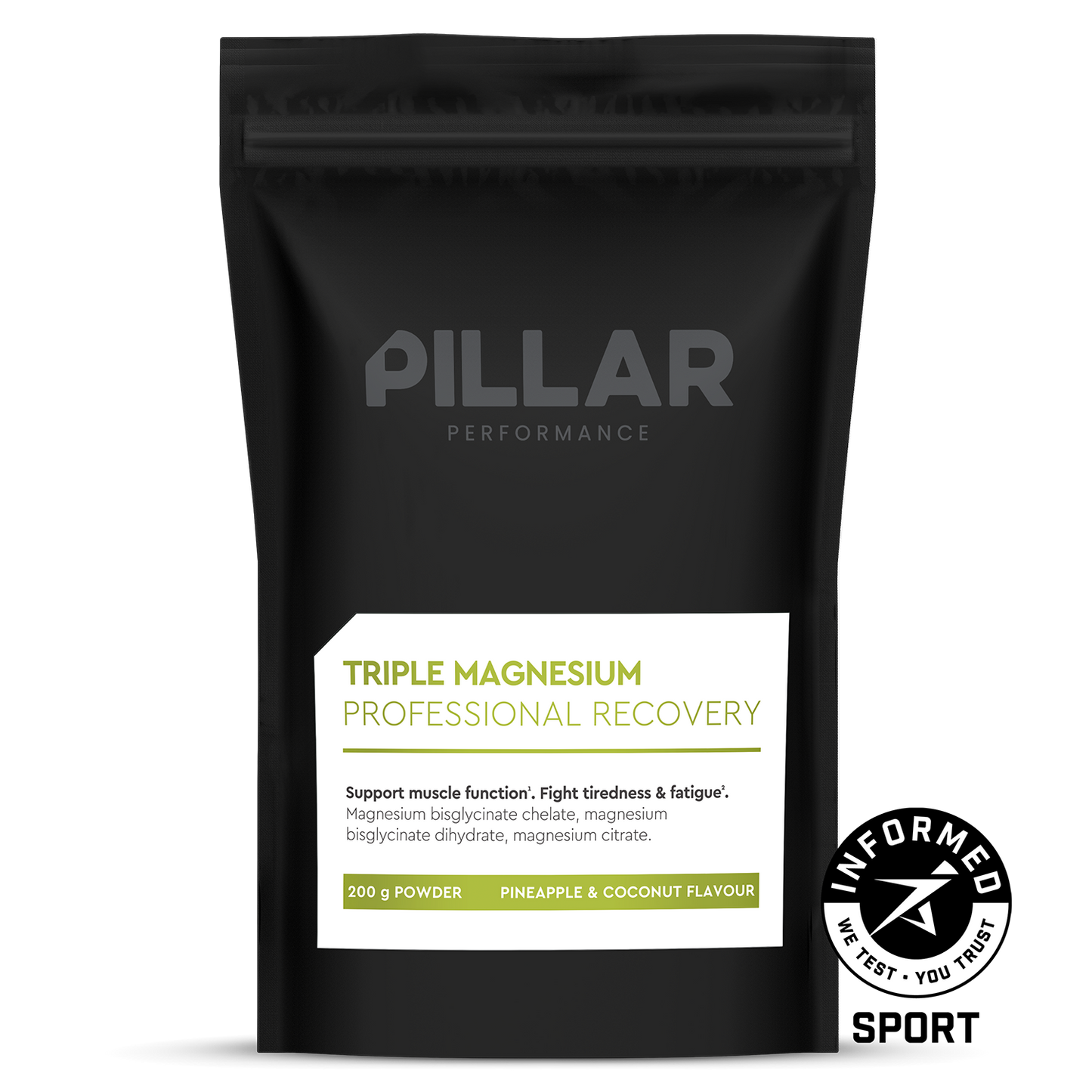 PILLAR PERFORMANCE Triple Magnesium Powder Pineapple Coconut (200g)